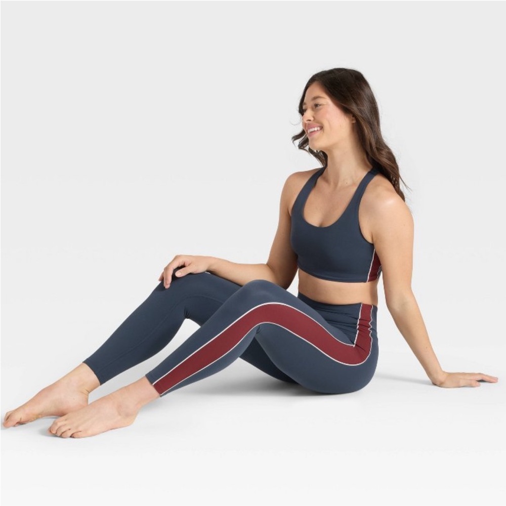 Women's Navy and Burgundy Activewear Set